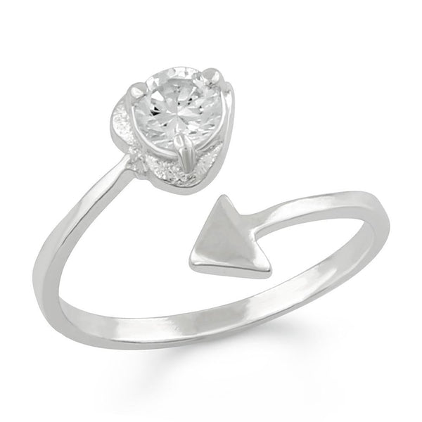 Darshana Jewels Silver Plated Austrian Stone Adjustable Ring