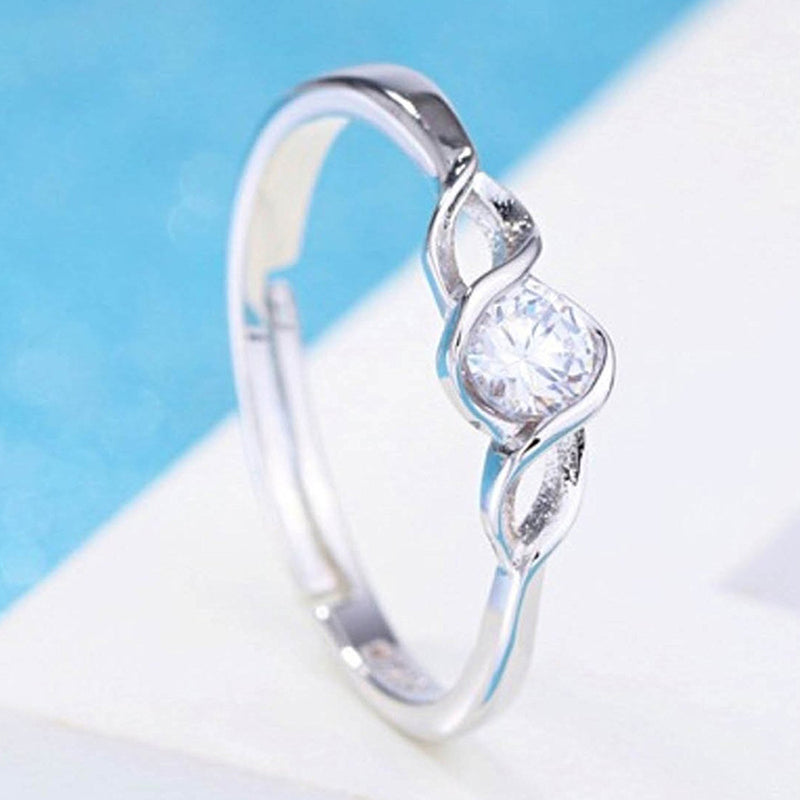 Mahi Valentine Gift Proposal Trendy and Delicate Adjustable Finger Ring with Crystal for Women (FR1103195R)