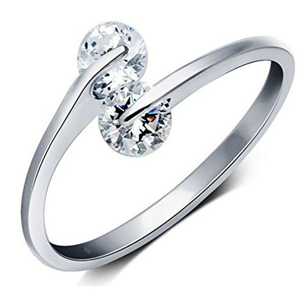 Mahi Valentine Gift Proposal Trendy and Delicate Adjustable Finger Ring with Crystal for Women (FR1103196R)