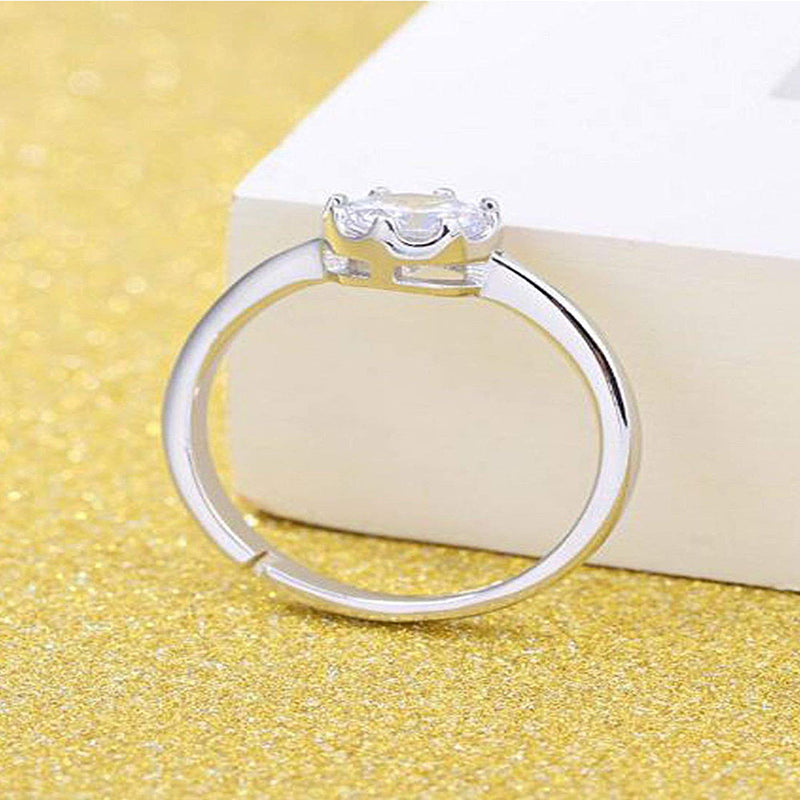 Mahi Valentine Gift Proposal Delicate and Trendy Adjustable Finger Ring with Crystal for Women (FR1103198R)