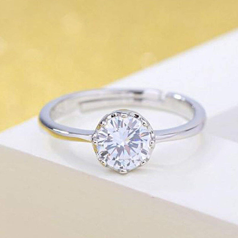 Mahi Valentine Gift Proposal Delicate and Trendy Adjustable Finger Ring with Crystal for Women (FR1103198R)