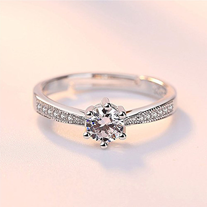 Mahi Valentine Gift Proposal Delicate and Trendy Adjustable Finger Ring with Crystal for Women (FR1103202R)