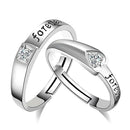 Mahi Valentine Gift Proposal Forever Together Couple Ring Set with Crystal for Men and Women (FRCO1103208R)