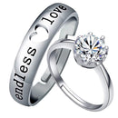 Mahi Valentine Gift Proposal Eternal Love Couple Ring set with Crystal for Men and Women (FRCO1103214R)