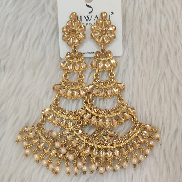 Dhwani Gold Plated Austrian Stone Dangler Earrings