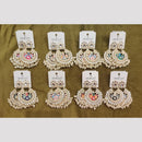 Dhwani Elegant Kundan Stone And Pearl Meenakari Dangler Earrings