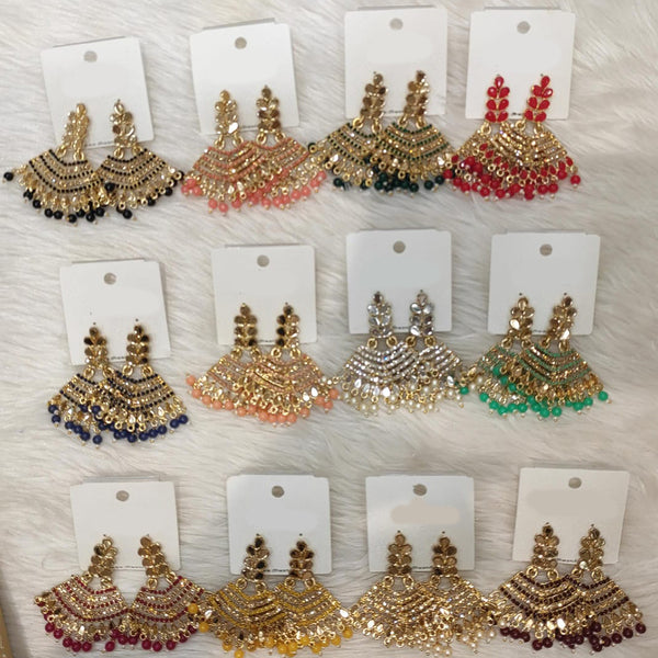 Dhwani Gold Plated Mirror Dangler Earrings (Assorted Color)
