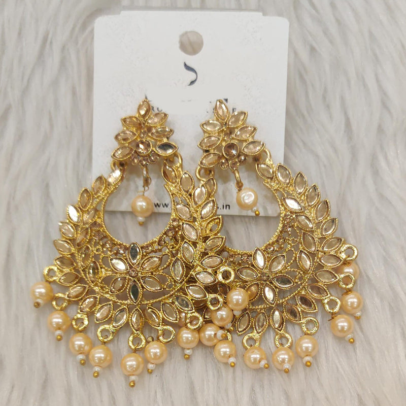 Dhwani Gold Plated Mirror Dangler Earrings