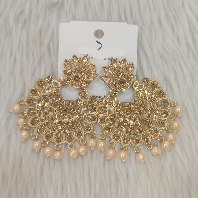 Dhwani Gold Plated Crystal Stone Dangler Earrings