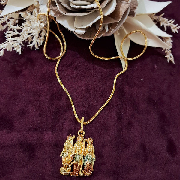 Martina Jewels Gold Plated Chain Temple Pendant Set