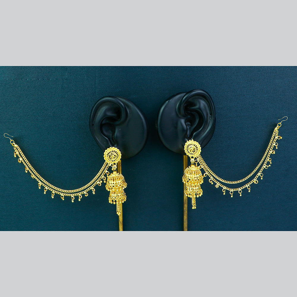 Mahavir Gold Plated Kanchain Jhumki Earrings