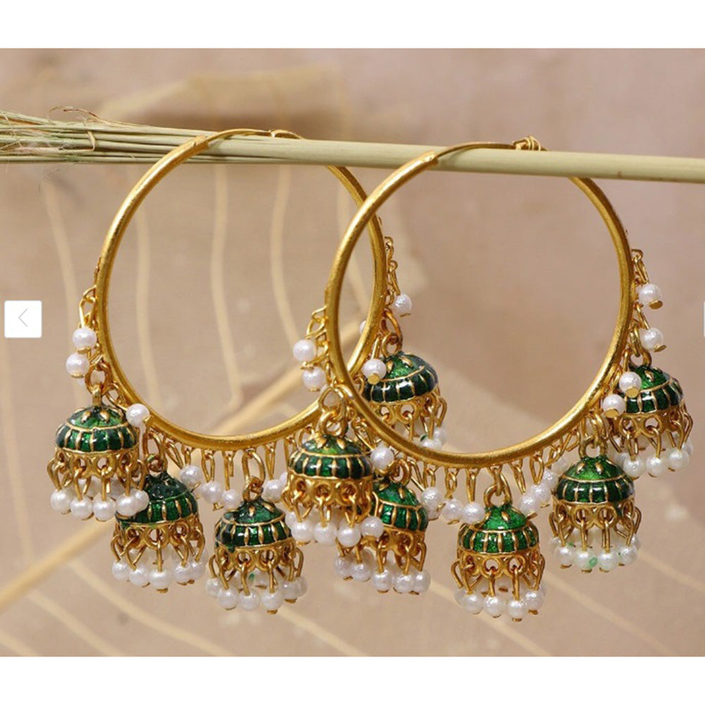 Mahavir Gold Plated Jhumki Earrings