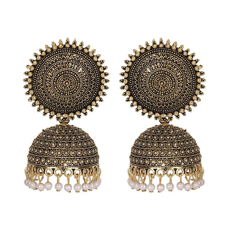 Subhag Alankar Golden Attractive Kundan Jhumki earrings ideal for festive wear