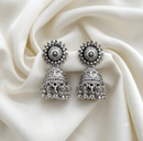 Urthn Traditional Oxidised Finish Jhumka Earrings