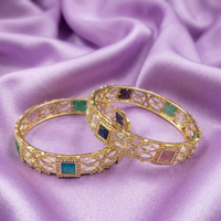 Metro Bangles Exquisite American Diamond Luxury Bangles Set
