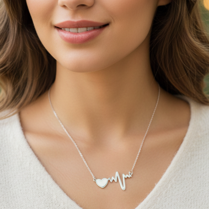 Urthn Heart Beat Shape Chain Pendant (Pack Of 6)