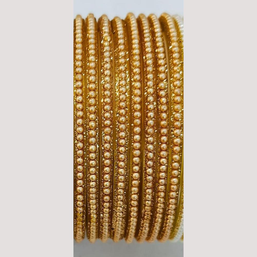 Chitra Bangles Glass Pearl Bangle Set (12 Piece In One Box)