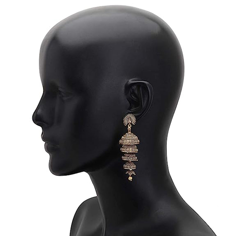 Subhag Alankar Golden stylish Design multi layered jhumki Earrings For Girls & Women