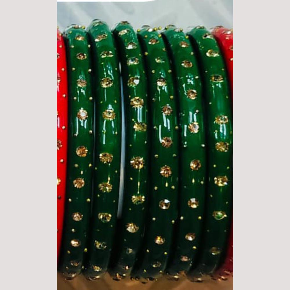 Chitra Bangles Multi Color Glass Bangle (8 Piece In 1 Box)