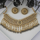 Bevy Pearls Classic Pota Stone And Beads Choker Necklace Set 
