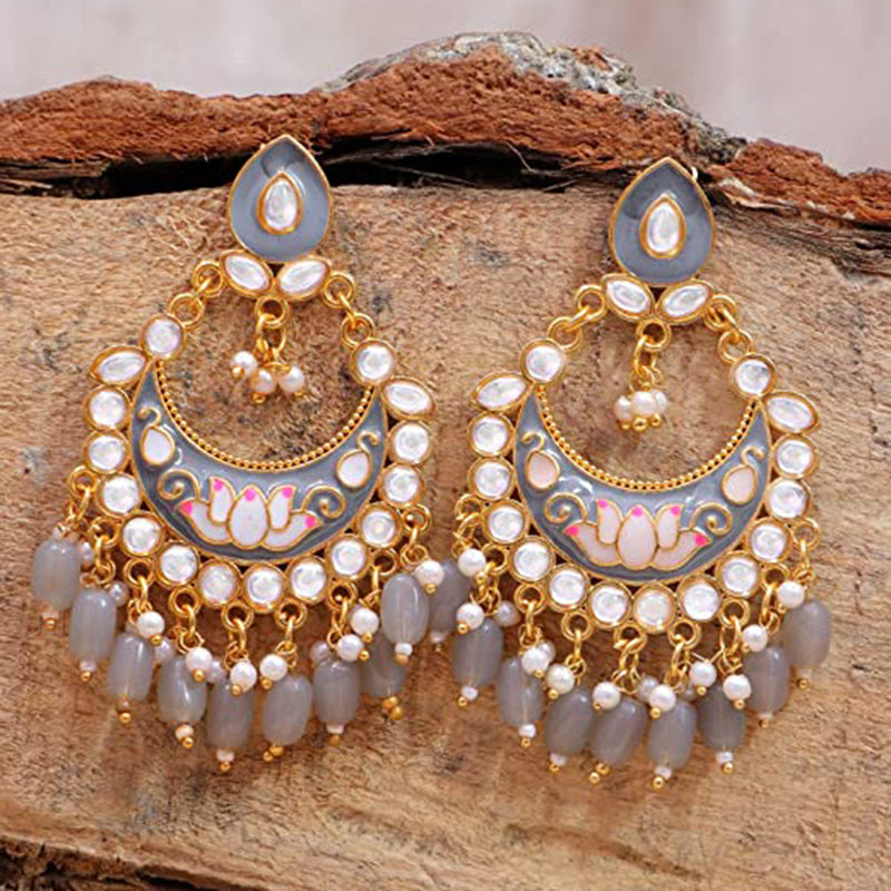 Buy Peora Jaipur Mart Silver Oxidised Gray Beads Heart Shape Jhumki Jhumka  Earrings (PF66E12GRY) Online