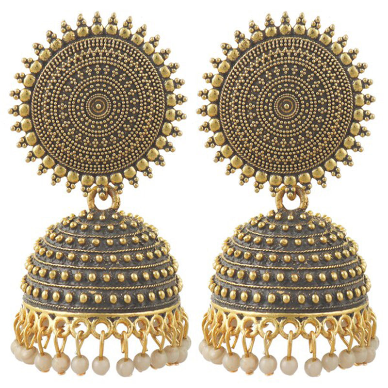 Subhag Alankar Grey Attractive Kundan Jhumki earrings ideal for festive wear