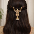 Js Fashion  Kundan Jewellery Design High Gold Polish Fancy Clustered Pearl Hair Accessories