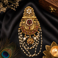 Js Fashion  Traditional High Gold Pearl Juda Hair Accessory