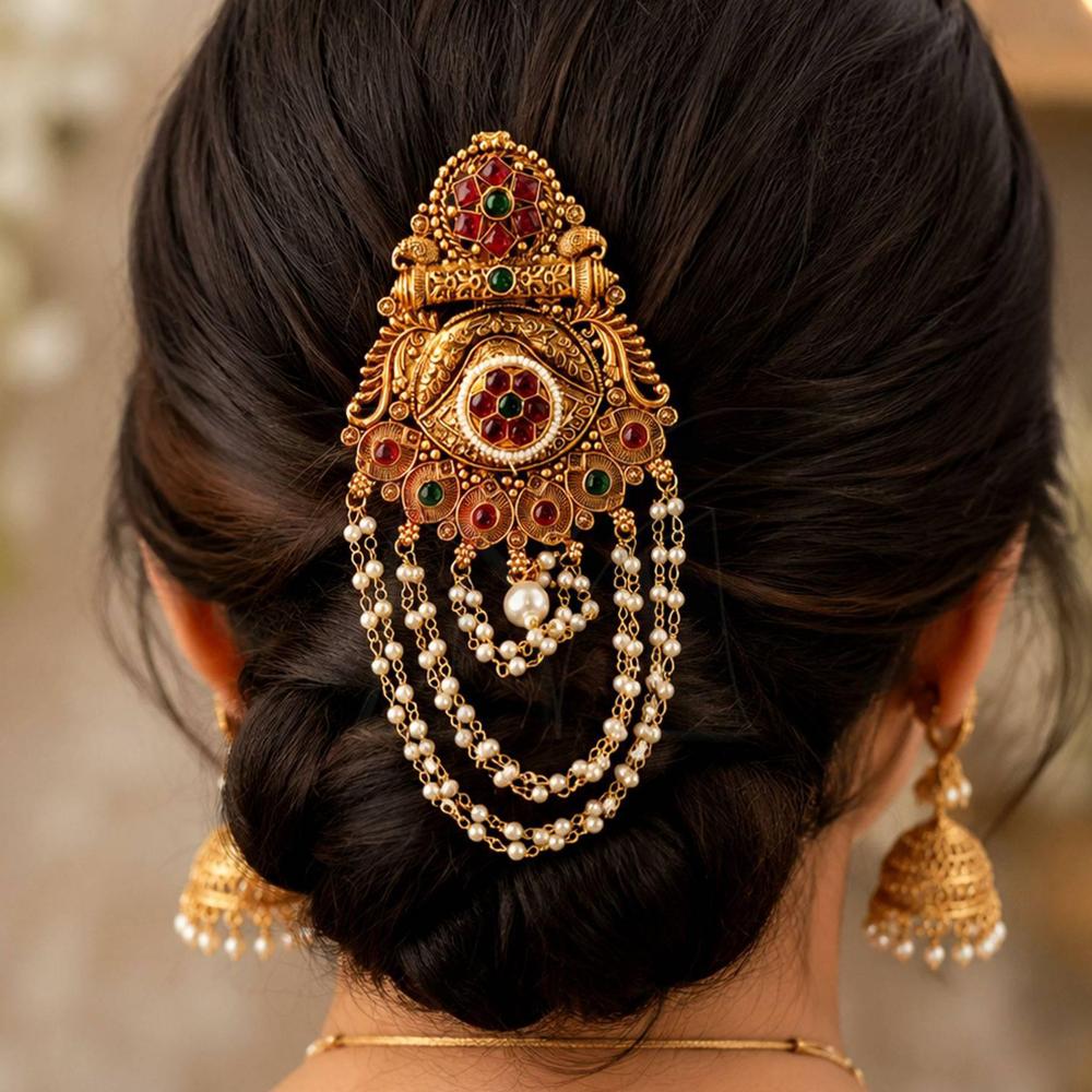 Js Fashion  Antique Gold Finish Designer Juda Pin for Women