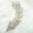 Js Fashion Pack Of 1 Elegant Crystal Floral Hair Vine pin – Handmade Wedding Tiara pin, Bridal Hair Accessory for Women & Girls Silver Pink Beaded Headpiece, Party & Ethnic
