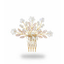 Js Fashion Bridal Pearl Crystal Hair pin for Women | Pink Floral Wedding Hair comb | Elegant Hair Accessory for Bride, Bridesmaid & Party Looks