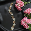 Js Fashion Pack Of 1  Bridal Pearl Floral Hair Vine for Women & Girl | Crystal Bridal Headpiece with Gold Wire | Wedding Bun & Updo Accessory | Handmade Pearl Crystal Hair Vine for Brides & Bridesmaids