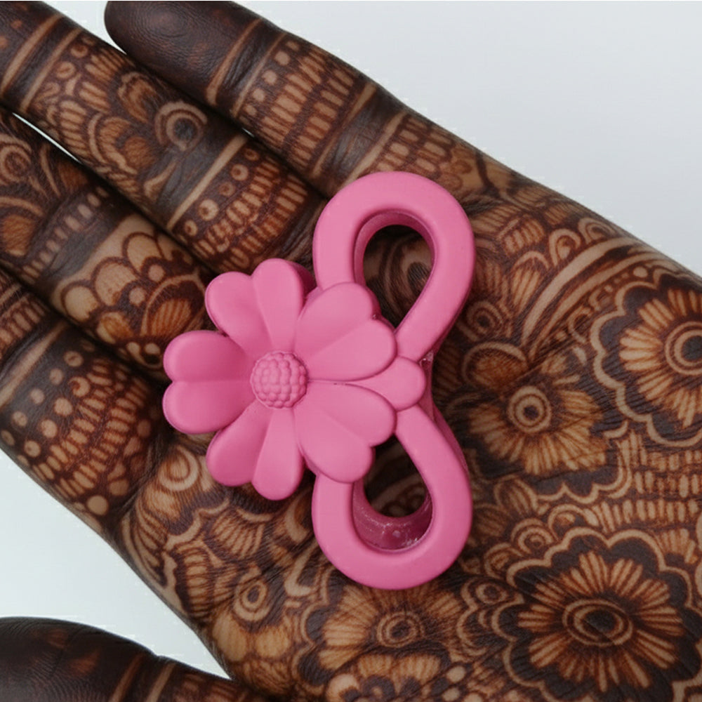 Js Fashion (Pack of 10) Flower Design Hair Clutcher for Women & Girls – Medium Size Trendy Hair Claws, Strong Grip Plastic Hair Clips for Daily Use, Party & Casual Hairstyl