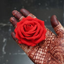 Js Fashion (2 Pcs) Red Rose Hair Accessories for Women & Girls – Stylish Artificial Flower Juda Pins & Clips for Bun, Braid, Wedding & Party Hairstyle – Elegant Bridal Hair Brooch Decoration