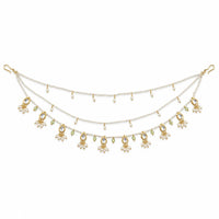 EtnicoTraditional Kundan Style Pearl Beaded Hair Chain for Women (HC01)