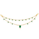 EtnicoTraditional Pearl Beaded Hair Chain with Stone Detailing for Women (HC02G)