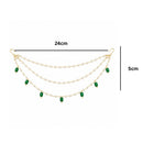 EtnicoTraditional Pearl Beaded Multi Layered Hair Chain for Women (HC04G)