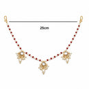 EtnicoTraditional Pearl Beaded Kundan Style Hair Chain for Women (HC05R)