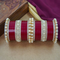 House of Jewellery Glam Kundan Stone Acrylic Wedding Bangles Set