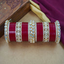 House of Jewellery Glam Kundan Stone Acrylic Wedding Bangles Set