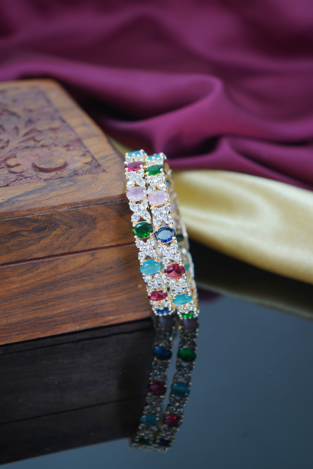 House Of jewelery Artificial Stone Studded Bangles