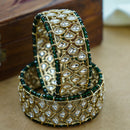 House of Jewellery Royal Kundan Stone And Pearl Bangles Set 