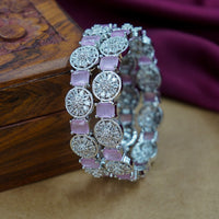 House of Jewellery Regal American Diamond Sparkle Bangles Set