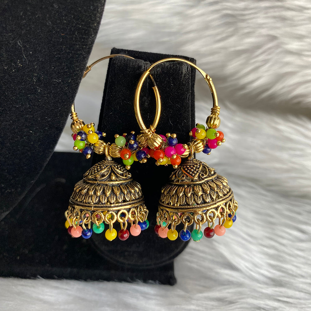 Mahavir Gold Plated Jhumki Earrings