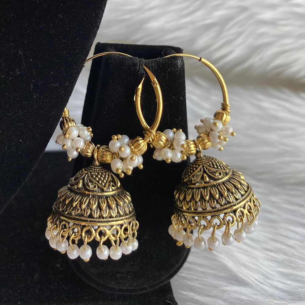 Mahavir Gold Plated Jhumki Earrings