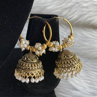 Mahavir Gold Plated Jhumki Earrings