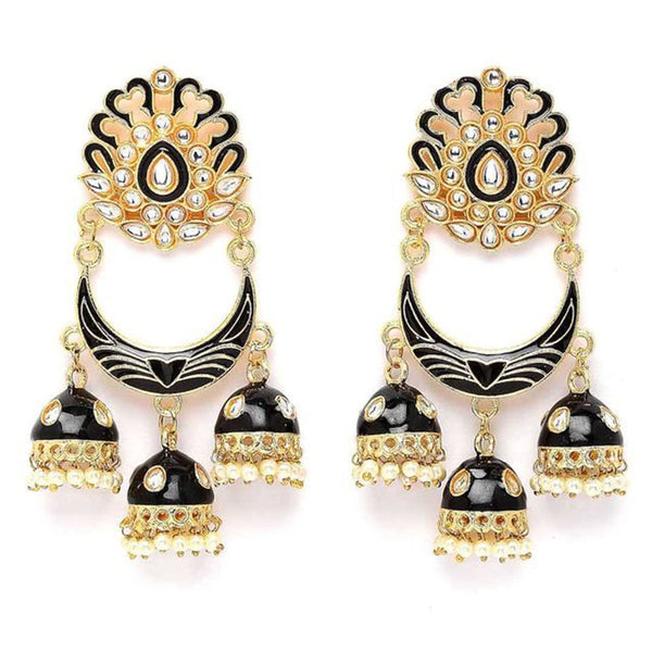 House Of Ree Black Meenakari Drop Earrings for Womens | Women | Girls ER109