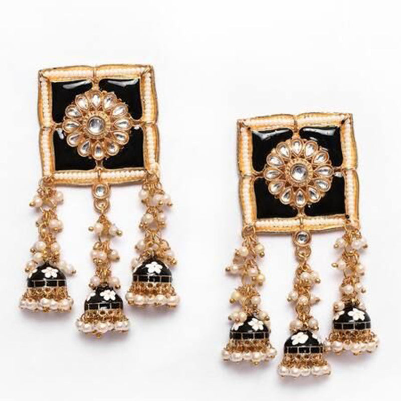 House Of Ree New Stylish Meenakari Black Jhumki Earring for Womens | Women | Girls ER169