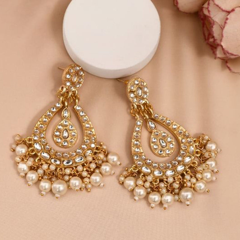 House Of Ree Golden Chandbali Earrings for Womens | Women | Girls ER125