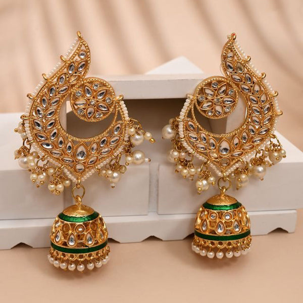 House Of Ree Peacock Dark Green Jhumki Drop Earrings for Womens | Women | Girls ER155